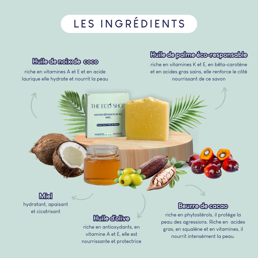 Savon réparateur au miel - The Eco Shop